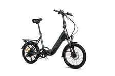 moma bikes Vélo Electrique VAE de Ville Pliant, E20Pro, Aluminium, Shimano 7 Vitesses Bat. ION Lithium intégrée et Amovible de 48V 13Ah