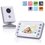 smzzz Baby Monitor Camera Wireless 4.3-inch LCD Video Wide Viewing Angle 2.4GHz WIFI Two-way Audio Support Music Playback Transmission Distance 250m 360 ° Wide-angle Home Security Clear