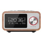 JACKWS Bluetooth Speaker, Wood Retro Alarm Clock Hands-free Calling FM Radio U Disk TF Card 10W Wireless Subwoofer HD Sound