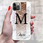 Personalised Initial Name Marble Phone Case Cover For Samsung Galaxy Models (Design Ref E01) (Samsung Galaxy A20s)