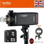 UK Godox AD200Pro Flash light 200Ws TTL 1/8000 HSS 500Flashes+ X2 Trigger +Gift