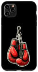 Coque pour iPhone 11 Pro Max Gants de boxe rouges suspendus à une lanière