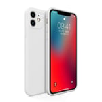 SUNQQA Classic Square Edge Soft Liquid Silicone Case on For iPhone 11 Pro XS Max Silicon Cover for iPhone X Xr 7 8 Plus SE 2020 (Color : White, Material : For iphone x xs)