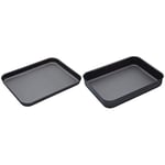 masterclass Professional Hard Anodised Non-Stick Large Baking Tin, 42 x 31 cm (16.5" x 12") & KitchenCraft Professional Hard Anodised Non-Stick Large Roasting Tin, 42 x 31 cm