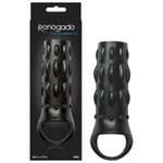Renegade Reversible Power 6" Penis Sleeve Cage Black Ribbed Stretchy Cock Sheath