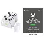 Venom Twin Charging Dock with 2 x Rechargeable Battery Packs - White (Xbox Series X & S / Xbox One) & Xbox Game Pass Ultimate | 1 Month Membership | Xbox / Win 10 PC - Download Code