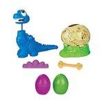 Play-Doh F1503FF2 Dino Crew Bronto Toy Dinosaur for Ages 3+ with 2 Eggs 70g, Multi Colour
