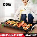 1360W Electric Grill Pan BBQ Barbecue Griddle Camping Cooking Indoor Outdoor