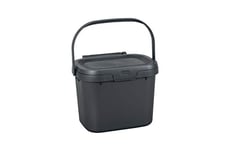 Addis 518251 - Poubelle à Compost de Cuisine à Usage Quotidien - argenté, argenté métallique - pour déchets Alimentaires - 4,5 l