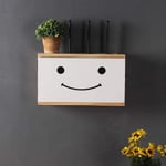 Solid wood Wireless Router Wifi Light Cat Box Storage Rack Living wire plug-in Box Wall Hanging punching, 31.5 * 17.5 * 8.5cm