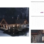 Julbelysning - Living Ljusslinga draperi istappar 10 m 400 lysdioder varmvit