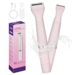 LOPHE Rasoir Électrique Femme, Rechargeable Rasoir Electrique Femme Sans Douleur Tondeuse Tondeuse pour Visage, Bras, Jambes, Aisselles et Bikini Humide et Sèche,Rose