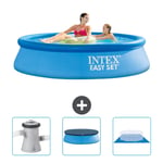 Intex Pyöreä puhallettava Easy Set uima-allas - 244 x 61 cm - Sininen - Mukana Lisätarvikkeet CB76