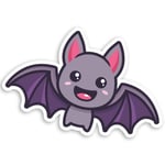 2 x 10cm Cute Bat Vinyl Stickers - Funny Kids Cartoon Laptop Sticker #31870 (10cm Wide)