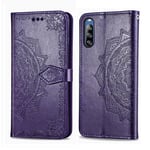DOHUI Case for Sony Xperia L4, Premium PU Leather Flip Wallet Case with Kickstand Card Slots Magnetic Closure Protective Cover for Sony Xperia L4 (Purple)