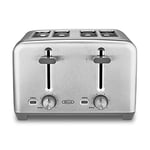 BELLA 4 Slice Toaster with Auto Shut Off, Extra Wide Slots and Removable Drop-Down Crumb Tray with Cancel and Reheat Function, For Texas Toast, Large Bread and Bagel, Stainless Steel