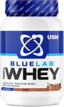 Premium Whey Protein Powder: USN Blue Lab Whey Chocolate 908 g, Scientifically 