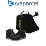 DeWalt Laser Black Safety Work Boots Steel Toecap UK Size 9 + DeWALT Boot Bag