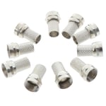 10pcs 75-5 F Connector Screw On Type For Rg6 Satellite Tv Antenn One Size
