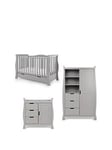 Obaby Stamford Luxe 3-Piece Nursery Furniture Room Set - Warm Grey, Grey