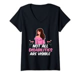 Womens Not All Disabilities Are Visible Mental Health Awareness V-Neck T-Shirt
