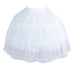 Krinolin Underkjol för Kvinnor med 2 Rosetter Vit Kjolar Halvbindning Underkjol för Lolita Cosplay Viktorianisk Vintage Fest