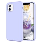 DOMAVER iPhone 11 Case Liquid Silicone Shockproof Slim Lightweight Smooth Soft Gel Rubber Microfiber Lining Cushion Texture Full Body Anti-Scratch Protective Cover for iPhone 11 6.1 inch – Lavender