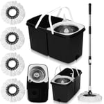 Direct121 products ltd Stainless Steel Spin Floor Mop & Bucket Set With 4 Cleaning Dry