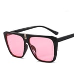 SXRAI Fashion Square Oversize Plastic Sunglasses Mirror Big Frame Red Lens Sun Glasses,C8