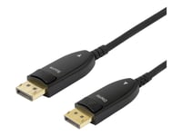 Deltaco - Displayport-Kabel - 10 M - Enkelriktad, Active Optical Cable (Aoc), 8K30 Hz (7680 X 4320) Stöd - Svart