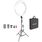 Neewer 20-inch RP20-B LED Ring Light Kit for Makeup Youtube Video Blogger Adjustable Color Temperature with Battery or DC Power Option, Battery, Charger, AC Adapter, Phone Clamp and Stand Included