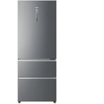 HTOPMNE7193 - Réfrigérateur combiné 3 portes 450L (310+140L) - Froid ventilé - L70xH190,6cm - Silver - Haier
