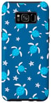 Coque pour Galaxy S8+ Joli motif floral tortue de mer bleu marine corail et coquillage