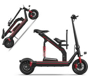 AHELT-J Foldable Electric Scooter with Detachable Seat, Up to 93.2 Miles Long-Range Battery,Up to 18.63 MPH,10.5 inch Explosion-proof Vacuum Tire, Portable and Folding Adults Electric Scooter,B