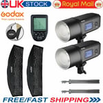 Godox 2* AD600Pro 600W TTL HSS Strobe Flash Grid Softbox Trigger Light Stand Kit