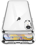Garegce Coque iPhone XS, Coque iPhone X Transparente Placage Silicone [Verre Trempé Protecteur] Anti-Rayures Léger TPU Bumper Etui pour iPhone X/XS 5.8" - Argenté