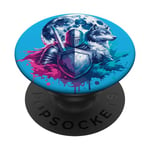Fantasy Knight Moon Wolf PopSockets Swappable PopGrip