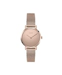 HUGO Analogue Quartz Watch for Women with Carnation Gold Colored Stainless Steel mesh Bracelet - 1540085