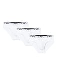 Emporio Armani Men's 3-pack Essential Monogram Boxer Briefs, White, XL