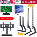 Universal Table Top Tv Stand Bracket Base Adjust Pedestal Mount 14-65" Screen Tv