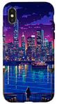 iPhone X/XS New York City View Synthwave Retro Pixel Art Case