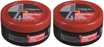 2x L'Oreal Studio Line Indestructible Sculpting Wax Strong Hold 75 ml