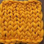 Chunky Knit Throw Blanket gold yellow, Knitted Blankets 100% Hand Made Stylish & Cosy Beautiful Home Decor Throw, Couch, Bed, Chair, Sofa, Gift- 100x100cm