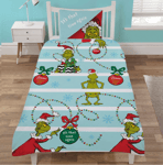 The Grinch Single Duvet Set Kids Bedding Set Christmas Reversible Dr. Seuss New