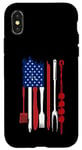 Coque pour iPhone X/XS Cool USA Drapeau Américain Humour Barbecue Griller Barbecue Design