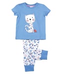 Mini Vanilla Girls' Skinny Fit Cat Cotton Pyjamas - Blue - Size 5-6Y