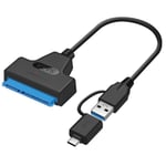 AuTech® Adaptateur USB 3.0 et Type C vers SATA III Super Speed 5Gbps Convertisseur Cable pour 2.5" SSD-HDD Drives