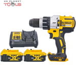 DeWalt DCD996N 18v Brushless Hammer Combi Drill + 2 x 5Ah Batteries & Charger