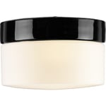 Tak- och vägglampa Opus 200/135 svart, matt opal LED 12W 2700K