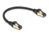 Delock - Nätverkskabel - Rj-45 (Hane) Till Rj-45 (Hane) - 30 Cm - 6 Mm - S/Ftp - Cat 6A - Hakfri, Uv Protection - Svart